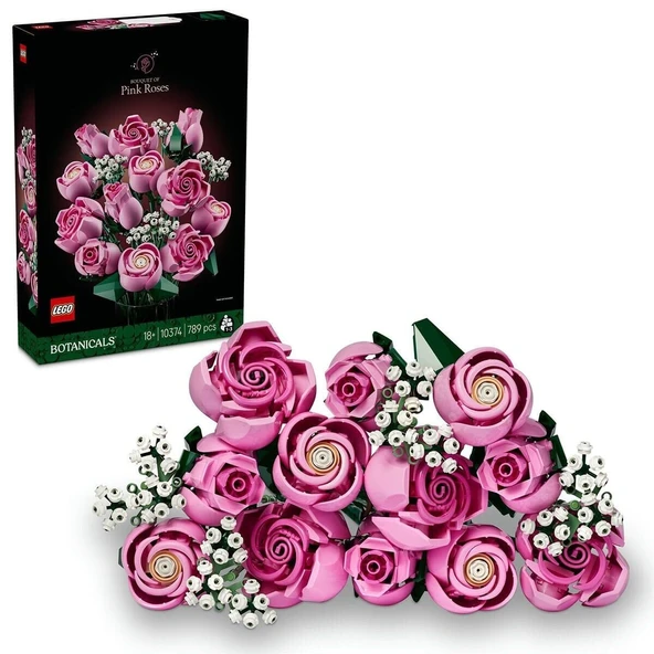 10374 Lego iconic Botanicals Pembe Gül Buketleri 789 parça +18 yaş ürün görseli 1