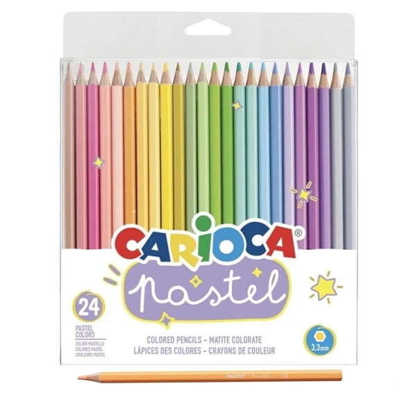 Carioca Pastel Renkli Kuru Boya Kalemi 24'lü ürün görseli 1