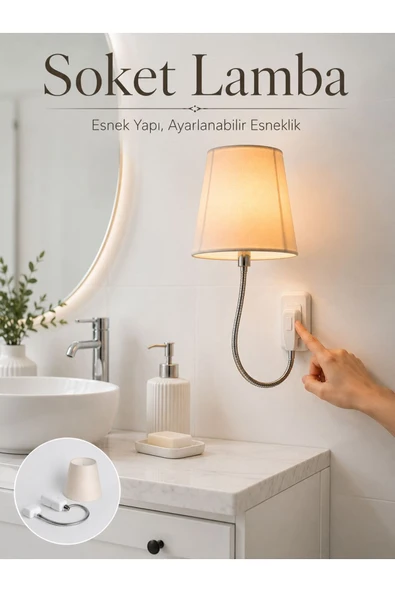 Soket Tipi Ayarlanabilir Başlıklı Dekoratif Gece Lambası ürün görseli 1