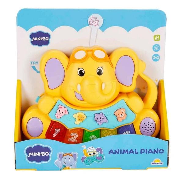 Minibo Sesli ve Işıklı Piyanolu Fil - S00005209 ürün görseli 1