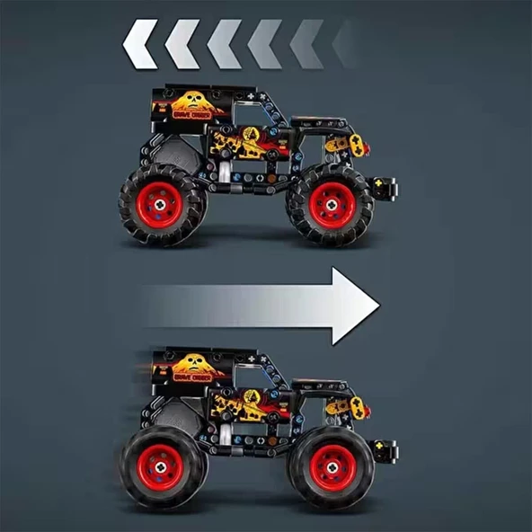 42219 Lego Technic Monster Jam Grave Digger 263 parça +7 yaş - Resim 4