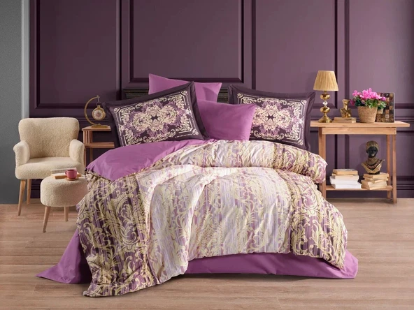 Hobby Çift Kişilik Poplin Nevresim Alandra Mürdüm ürün görseli 1