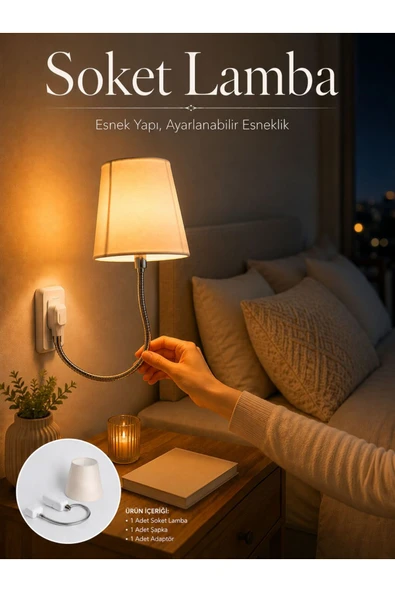 Soket Lamba Yatak Başı Işığı Ayarlanabilir Boyunlu ürün görseli 1