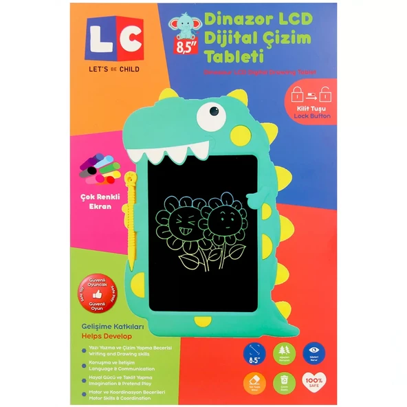 LCD Dijital Renkli Dinozor Çizim Tableti 8,5 İnç - LC-30960 ürün görseli 1