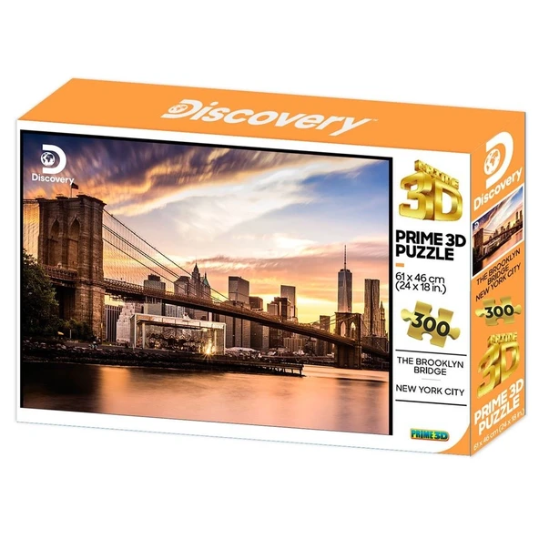Prime 3D Discovery Brooklyn Köprüsü Yetişkin Puzzle 300 Parça ürün görseli 1