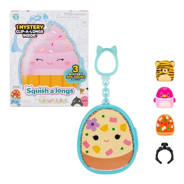 Squish-a-longs 3 Figür + Yüzük Çantalı Sürpriz Paket Seri 3 ürün görseli 1