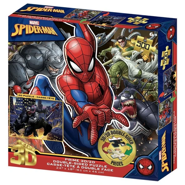 Prime 3D Marvel Spider-Man Çift Taraflı Puzzle 500 Parça ürün görseli 1