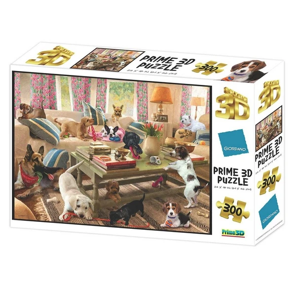 Prime 3D Giordano Köpekler Oturma Odasında Puzzle 300 Parça ürün görseli 1