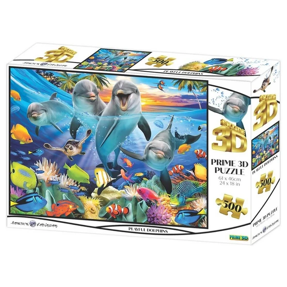 Prime 3D - Oyuncu Yunuslar 500 Parça Yetişkin Puzzle ürün görseli 1