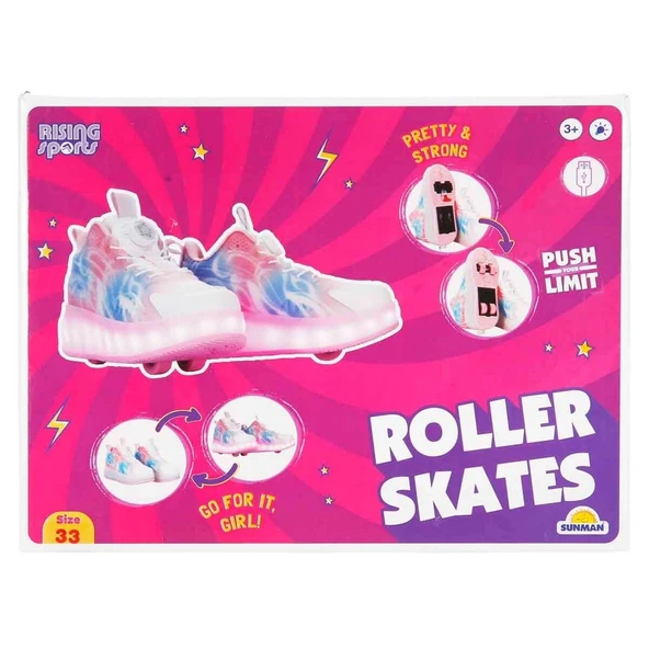 Rising Sports Işıklı Patenli Kız Spor Ayakkabı 33 Numara S00006433 ürün görseli 1