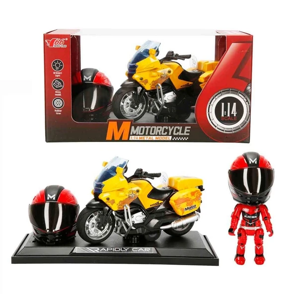 1:14 Sesli ve Işıklı BMW Die Cast Çek Bırak Motosiklet ürün görseli 1