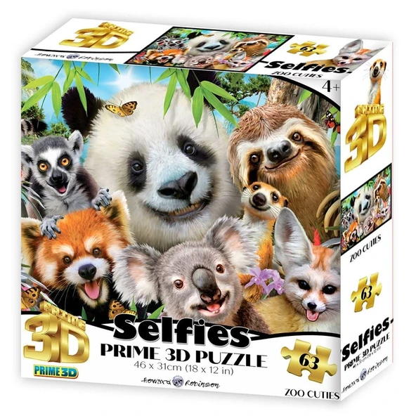 Prime 3D Hayvanat Bahçesi Şirinleri Selfie Puzzle 63 Parça ürün görseli 1