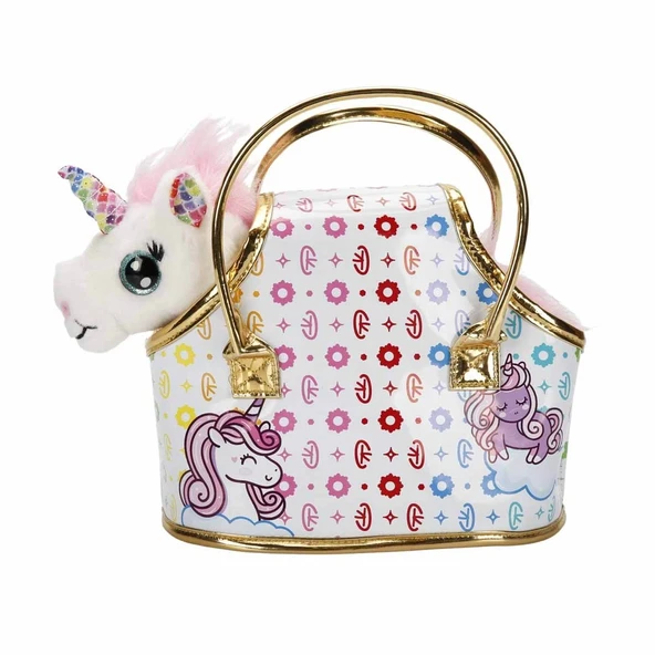 Cutekins Taşıma Çantalı Peluş Unicorn Lou Lou ürün görseli 1