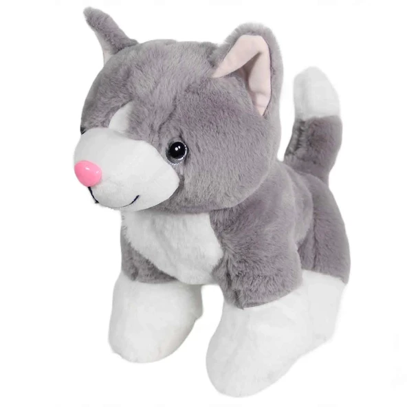 Kedi Peluş Gri 36 cm - Resim 2