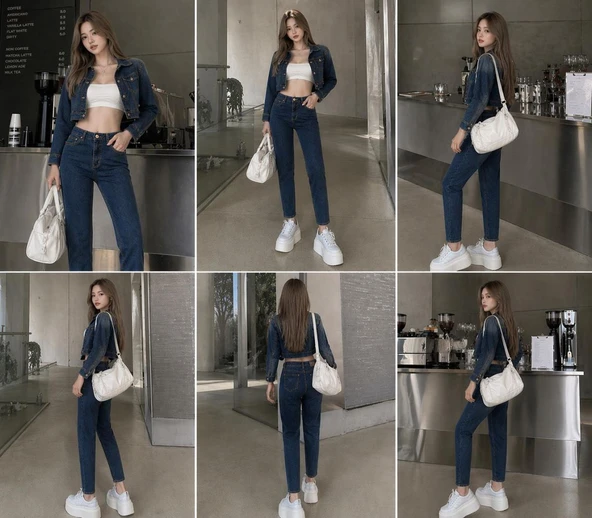 LF 2034097 NATALIE TINA DARK WASH W PNT  Kadın Kot Pantolon LF2034097-DN11723 ürün görseli 1