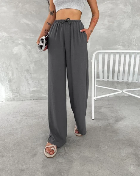 Ayrobin Oversize Kadın Pantalon - Füme - Resim 3