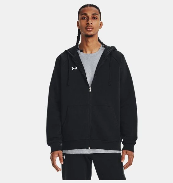 UA Rival Fleece FZ Hoodie  Erkek Ceket 1379767-001 ürün görseli 1