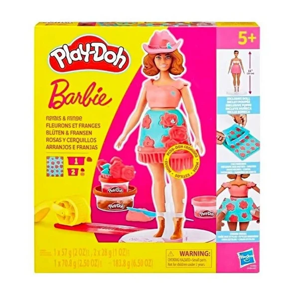 Play-Doh Barbie Çiçekli Ve Püsküllü Oyun Hamuru Seti ürün görseli 1