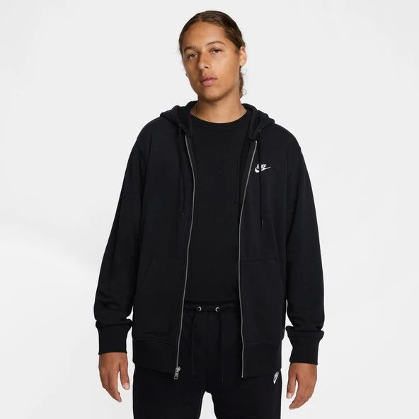 M NK CLUB FT FZ HOODIE  Erkek T-Shirt FN3884-010 ürün görseli 1