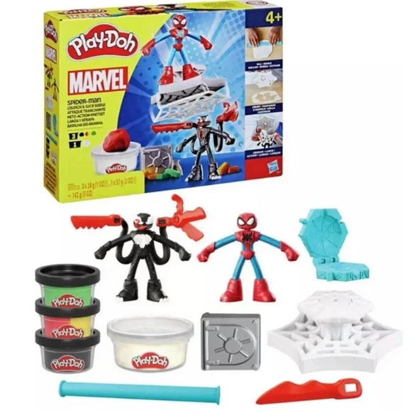 Play-Doh Spiderman Fırlatma ve Dilimleme Savaşı Oyun Seti ürün görseli 1