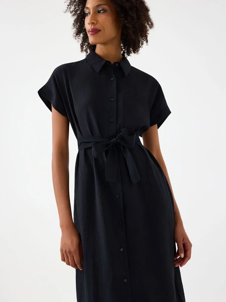LF 2038352 BLACK W DRS  Kadın Elbise LF2038352 - Resim 5