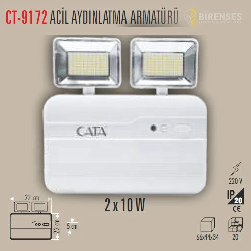 CATA CT-9172 2X10W NİL LEDLİ IŞILDAK 3 SAAT AKÜLÜ ürün görseli 1