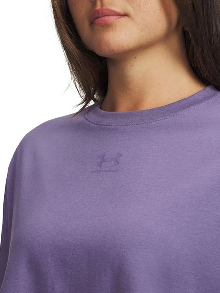UA Rival Boxy Tee Solid  Kadın T-Shirt 6011064-520 - Resim 4