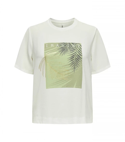 ONLNEWFLORA S/S ART O-NECK TOP BOX JRS  Kadın T-Shirt 15343900 ürün görseli 1