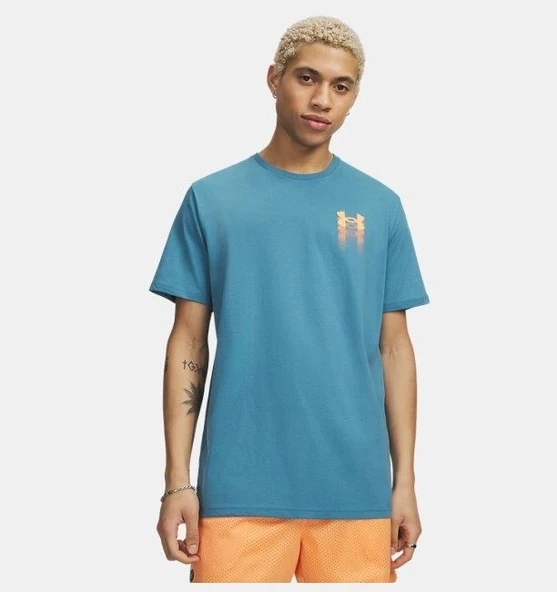 UA M BLUR LOGO SS  Erkek T-Shirt 6009245-466 ürün görseli 1