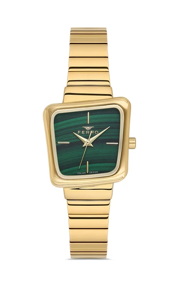 Ferro FL40157A-B6 Quartz Çelik Sarı 23 mm Kadın Kol Saati ürün görseli 1