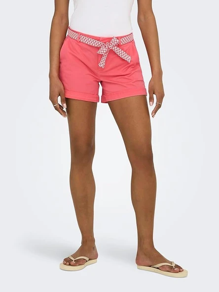 ONLBIANA MW COTTON BELT CHINO SHORTS PNT  Kadın Şort 15344446 ürün görseli 1