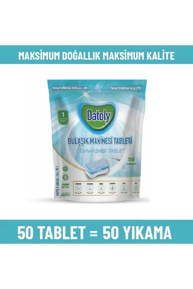 Bulaşık Makinesi Deterjanı - 50 Tablet 50 Yıkama doğal vegan yerli üretim ürün görseli 1