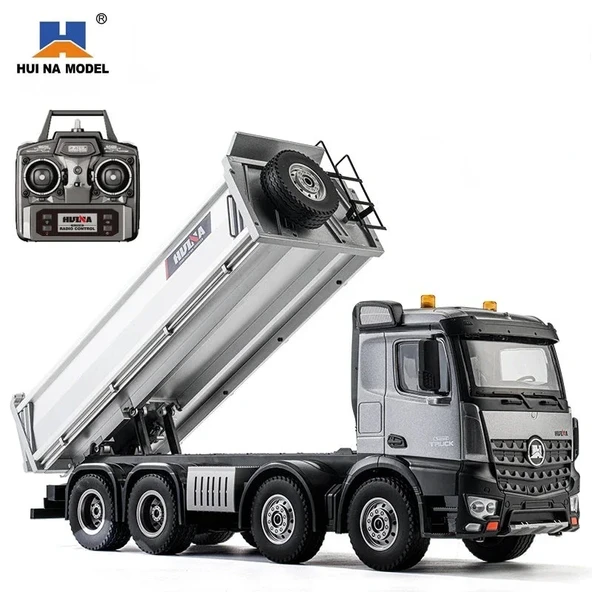 RC Şantiye HUINA 1536 PRO 1/14 8x4 13CH Metal Damperli RC Kamyon Profesyonel İş Makinesi ürün görseli 1
