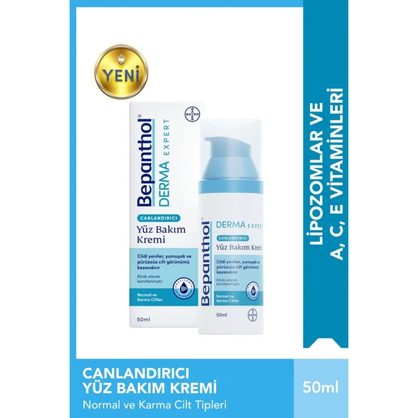 Bepanthol Expert Canlandırıcı Yüz Kremi 50 ml A Vitamini İçeren Tüm Cilt Tipleri İçin Etkili Bakım ürün görseli 1