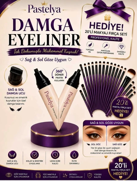 EYELINER stamp - suya dayanıklı çift taraflı Damga kalem Sağ ve Sol Göz uyumlu ürün görseli 1
