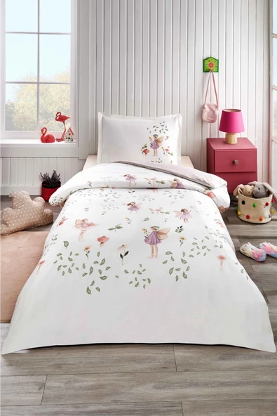 Özdilek Ranforce -Fairy Blossom Pembe- Lastikli Çarşaflı Tek Kişilik Çocuk Nevresim Takımı ürün görseli 1