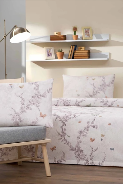 Özdilek Rf -Bloomlight Yeşil- Lastikli Çarşaflı Tek Kişilik Pike Takımı ürün görseli 1
