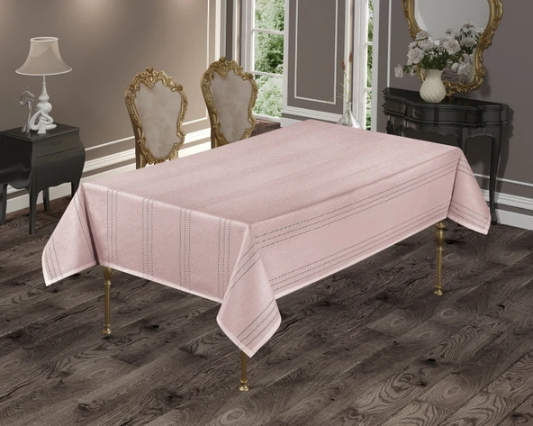 Beytuğ Golden Laurel Tablec Loths Masa Örtüsü 150*220 pudra ürün görseli 1