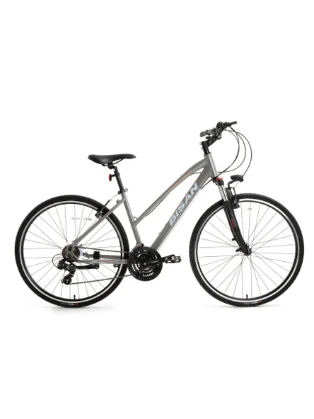 BİSAN TRX 8200 KADIN ŞEHİR BİSİKLETİ 45CM V 28 JANT 21 VİTES METALİK GRİ BEYAZ PEMBE ürün görseli 1
