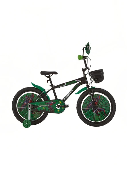 BİSAN SPARK ERKEK ÇOCUK BİSİKLETİ 30 CM V 20 JANT MAT SİYAH YEŞİL ürün görseli 1