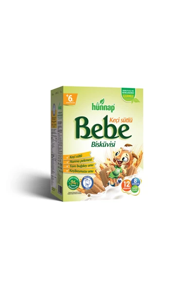HÜNNAP KEÇİ SÜTLÜ VE VİTAMİNLİ BEBE BİSKÜVİSİ 400 GR ürün görseli 1