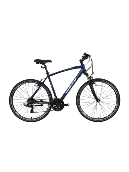 BİSAN TRX 8100 ERKEK ŞEHİR BİSİKLETİ 54CM V 28 JANT 21 VİTES LACİVERT YEŞİL BEYAZ ürün görseli 1