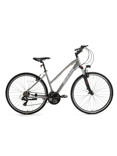 BİSAN TRX 8200 KADIN ŞEHİR BİSİKLETİ 45CM V 28 JANT 21 VİTES METALİK GRİ BEYAZ PEMBE ürün görseli 1