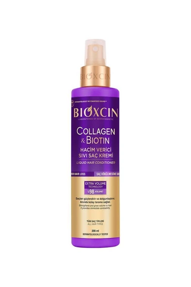 Bioxcin Collagen & Biotin Hacim Verici 200 ml Sıvı Saç Kremi ürün görseli 1