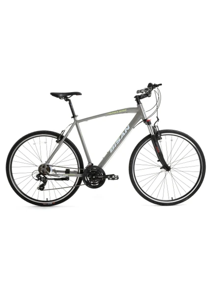 BİSAN TRX 8100 ERKEK ŞEHİR BİSİKLETİ 50CM V 28 JANT 21 VİTES AÇIK METALİK GRİ YEŞİL BEYAZ ürün görseli 1