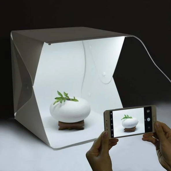 Ürün Çekim Çadırı Mini Fon Fotoğraf Stüdyosu Ledli Işık Perdesi ürün görseli 1