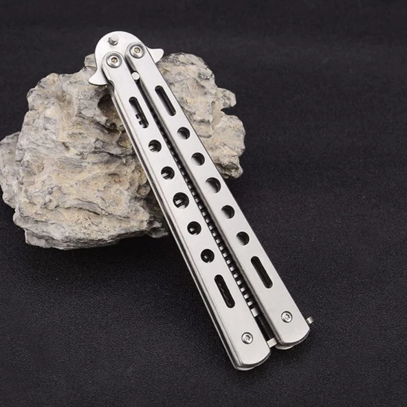 Gri Katlanabilir Paslanmaz Çelik Tasarımlı Tarak - Resim 5