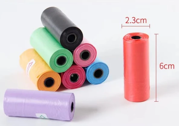 12'Li Dışkı Poşeti Düz Renkli Set - Resim 3