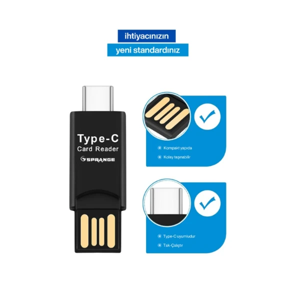 Usb To Type-C Kart Okuyucu - Resim 4