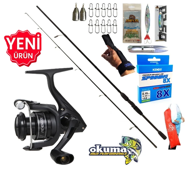 Okuma Revenger Rv-4000A 240cm 20-40gr Double Black Spin Olta Takımı Seti ürün görseli 1
